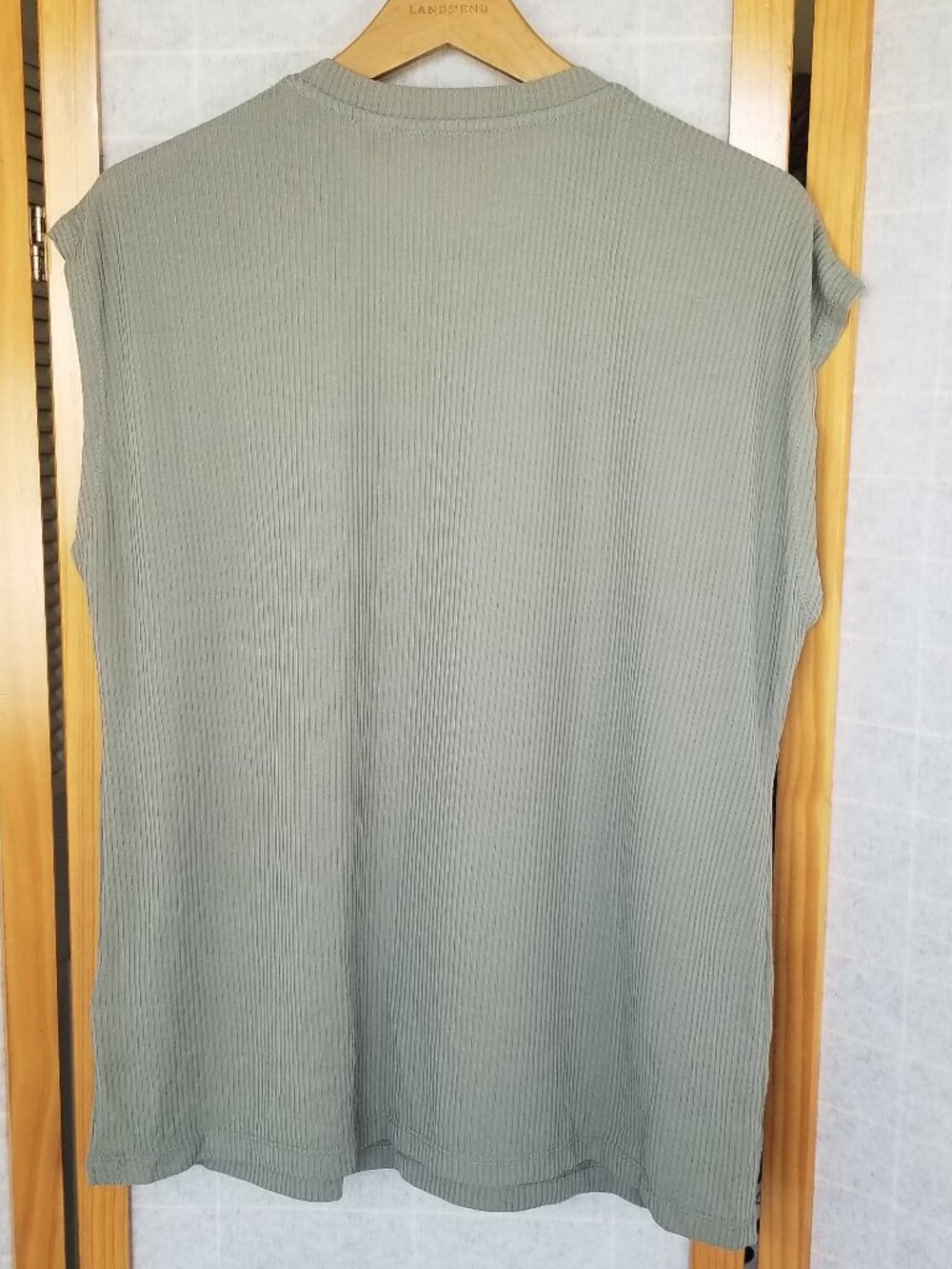 Lisa Rinna Collection Sage Green Ribbed Top Size XL Modal - Picture 5 of 6